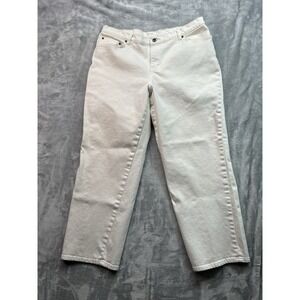 Style & Co Womens Plus Sz 16WP White Jeans Straight Wide Leg Mid Rise Denim Pant